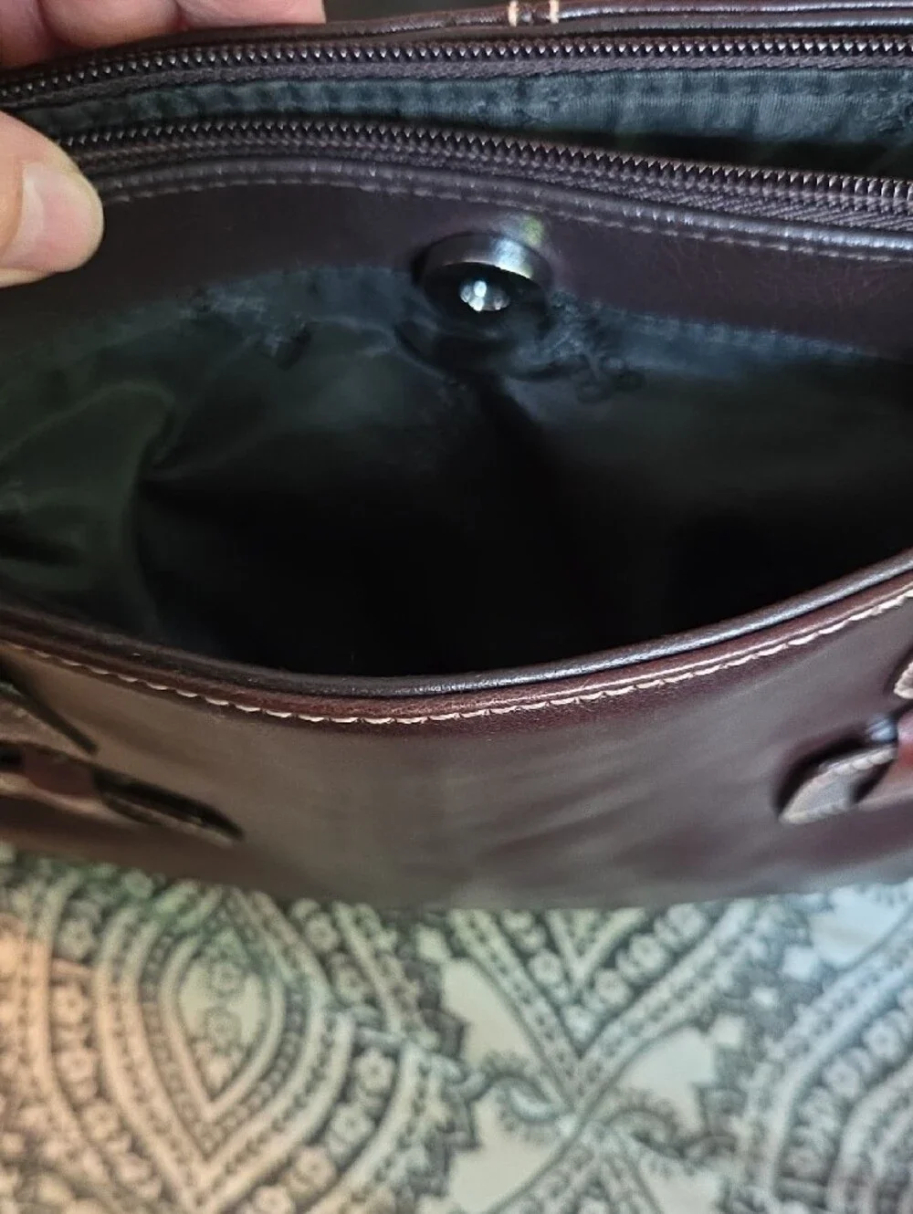 Franco Sarto Chocolate Brown Shoulder Bag with Buckle Detail